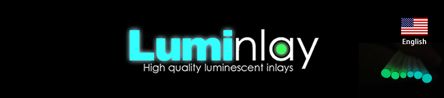 光るギター、ベース用蓄光、夜光ポジションマーク　Luminlay Logo